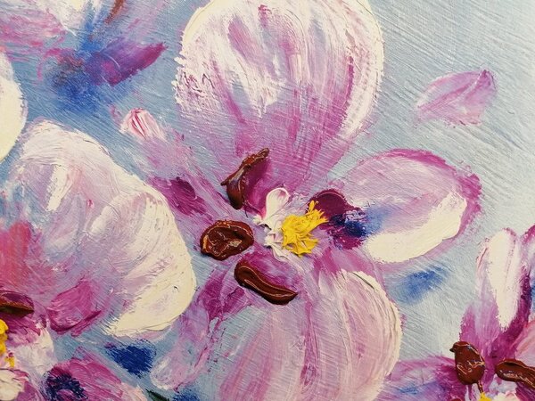 Tablou flori violete romantice