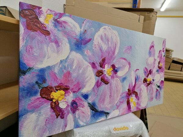 Tablou flori violete romantice