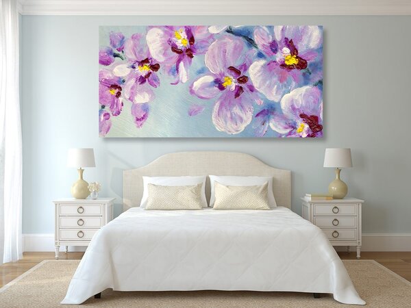 Tablou flori violete romantice