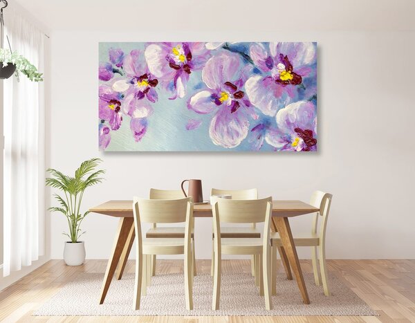Tablou flori violete romantice