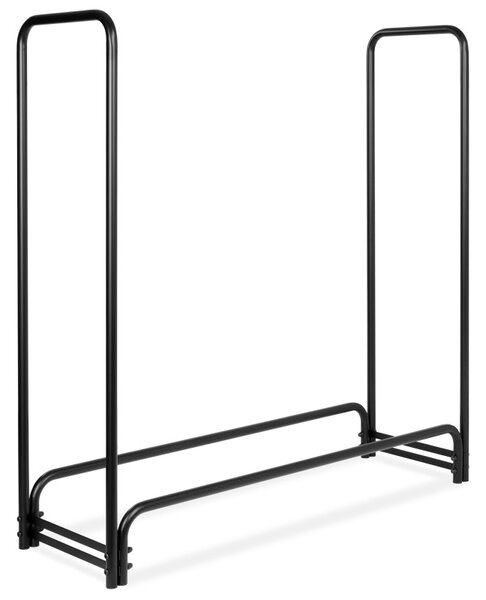 Suport metalic depozitare lemne, sarcina maxima 200 kg, otel negru mat, 122x122x36 cm