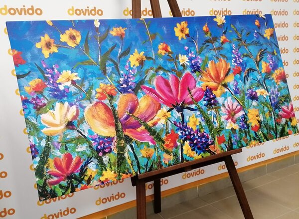 Tablou flori colorate într-o pajiște