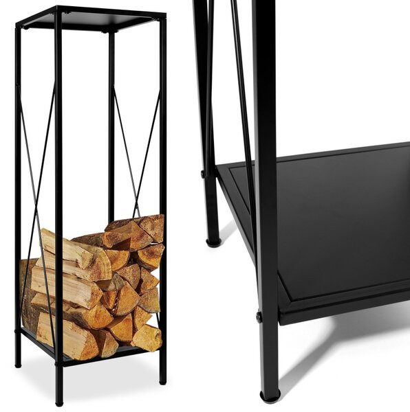 Suport lemne, picioare reglabile, depozitare maxim 100 kg, 110x34x34 cm, otel