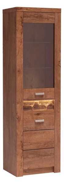 Vitrina INFINITY I-04, frasin deschis, PAL melaminat/sticla, 56x42x192