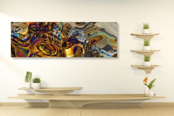 Tablou în design abstract de aur