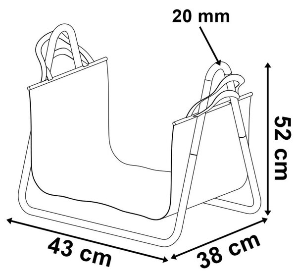 Suport metalic pentru lemne, sarcina maxima 20 kg, forma U, negru mat