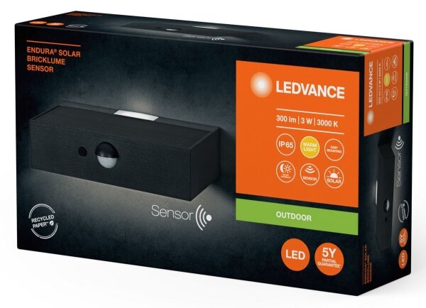 Ledvance ENDURA SOLAR LED 3W 4,2V IP65 lampă solară de perete cu senzor