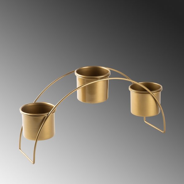 Jardiniera suport metalic decorativ GED-012 Auriu 40x20x10 cm