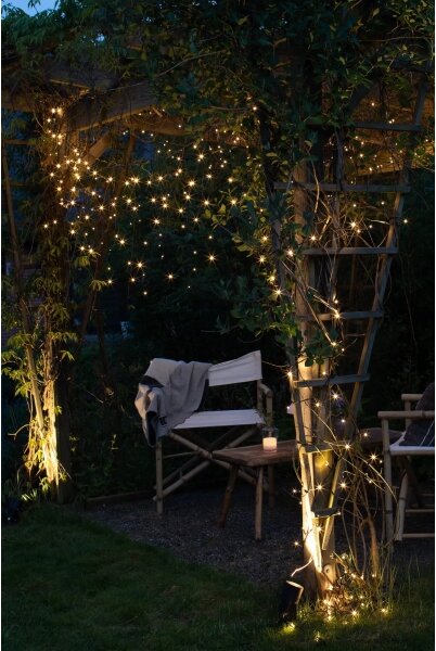 Markslöjd 108179-LED Perdea luminoasă de Crăciun pentru exterior GARDEN24, 160 LED / 24 V, 3,1 m, alb cald