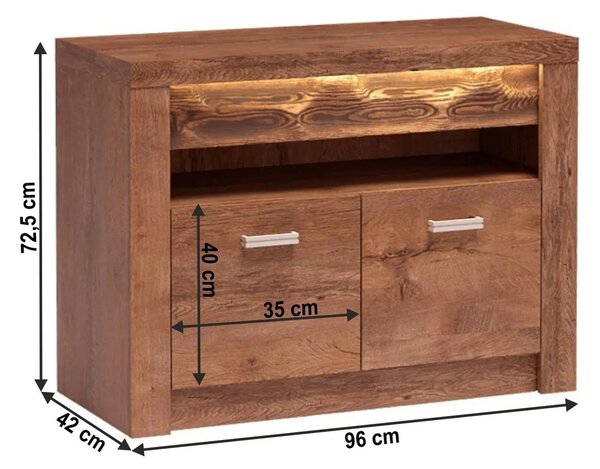 Comoda INFINITY I-10, frasin deschis, PAL melaminat, 96x42x73 cm