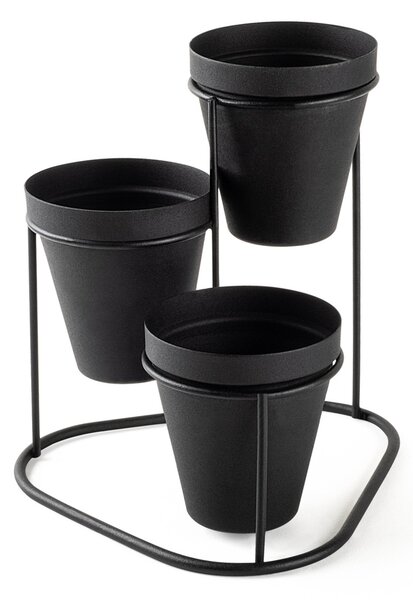 Jardiniera suport metalic decorativ GED-014 Negru 19x20x19 cm
