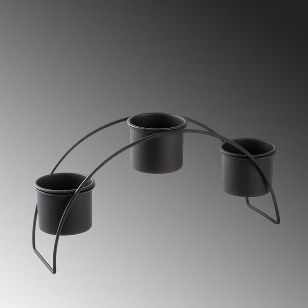 Jardiniera suport metalic decorativ GED-012 Negru 40x20x10 cm