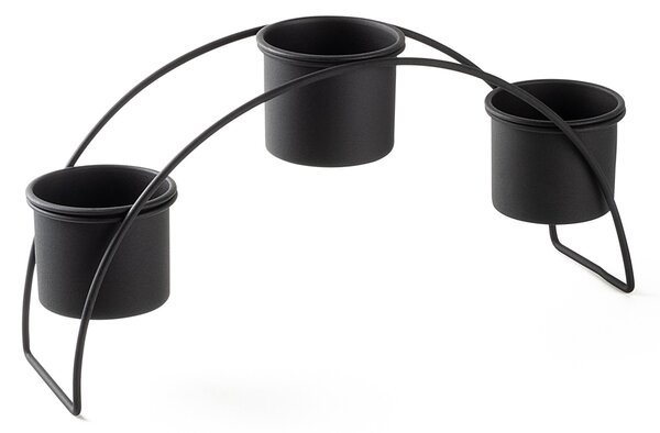 Jardiniera suport metalic decorativ GED-012 Negru 40x20x10 cm