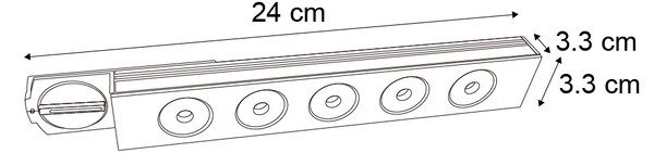 Plafonieră modernă neagră pentru sistem de șină monofazat 5W 370 lm 3000K - Iconic Tsiri