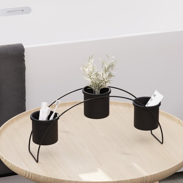 Jardiniera suport metalic decorativ GED-012 Negru 40x20x10 cm