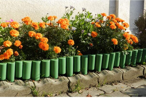 Palisada decorativa verde, separare gazon, flori, lungime 25 cm, inaltime 12,5 cm