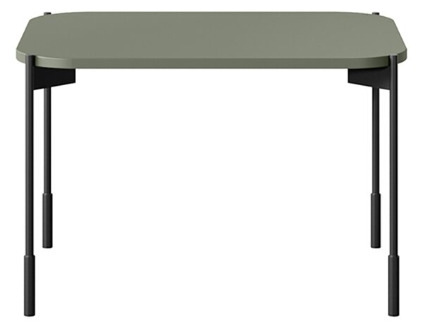 Măsuță de cafea dreptunghiulară Sonatia 60 cm cu picioare metalice - măsliniu