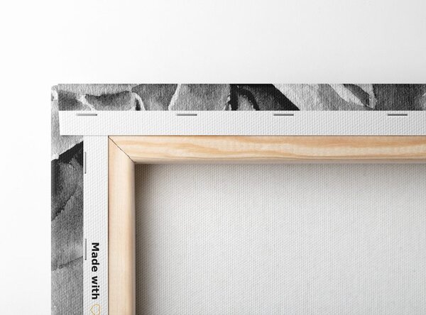 Tablou bujori în design alb-negru