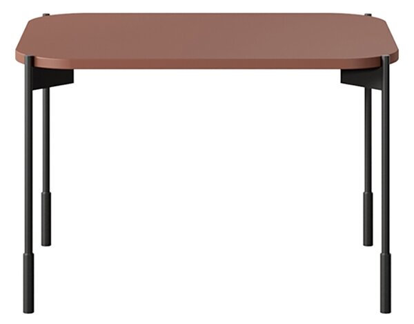 Măsuță de cafea dreptunghiulară Sonatia 60 cm pe picioare metalice - burgundy