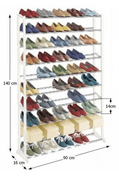 Pantofar BOTIS TYP 1, alb, plastic/metal, 90x16x140 cm