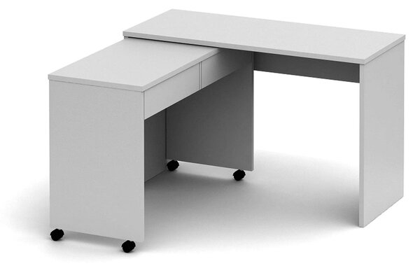 Birou VERSAL NEW, alb, PAL, extensibil, 120x50x75 cm