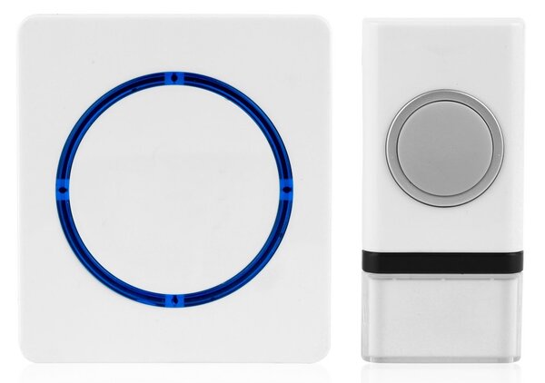 Soneria wireless pe baterii, raza de actiune 120m, alb