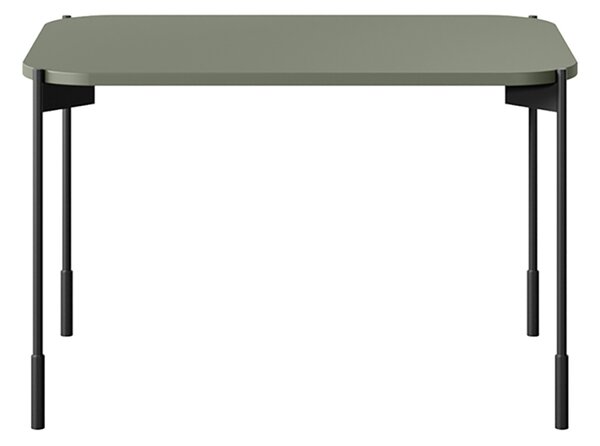 Măsuță de cafea dreptunghiulară Sonatia 70 cm cu picioare metalice - verde măsliniu