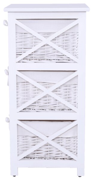 Organizator RAFAELLO 3, lemn/rachita, alb, 36x37x76 cm