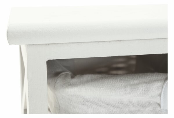 Organizator RAFAELLO 9, alb, material textil/lemn, 94x37x76 cm