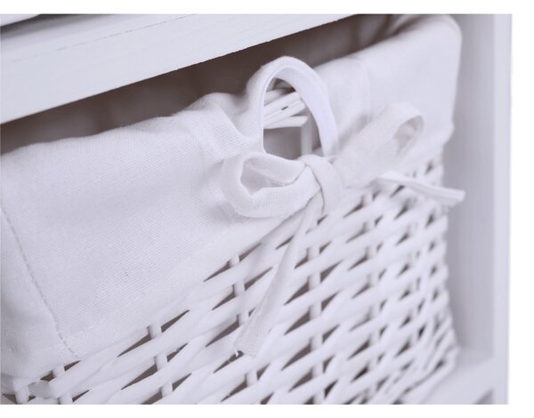 Organizator RAFAELLO 3, lemn/rachita, alb, 36x37x76 cm