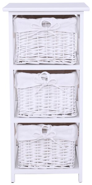 Organizator RAFAELLO 3, lemn/rachita, alb, 36x37x76 cm