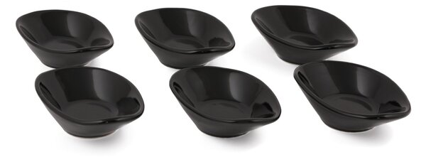 Set boluri de sos din ceramica (6 bucati) Mayd200 Negru 12x7.9x3 cm
