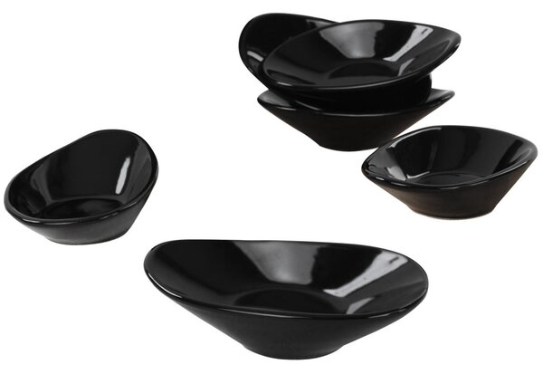 Set boluri de sos din ceramica (6 bucati) Mayd200 Negru 12x7.9x3 cm
