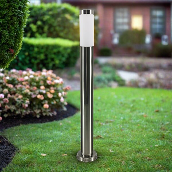 Lampa LED de exterior, inaltime 90 cm, unghi fascicul 360 grade, E27, argintiu