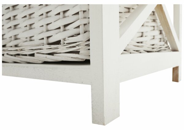 Organizator RAFAELLO 9, alb, material textil/lemn, 94x37x76 cm
