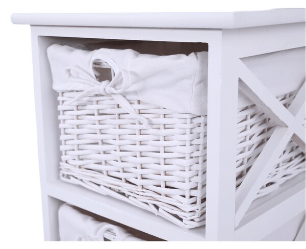 Organizator RAFAELLO 3, lemn/rachita, alb, 36x37x76 cm