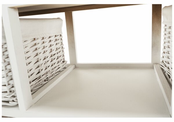 Organizator RAFAELLO 9, alb, material textil/lemn, 94x37x76 cm