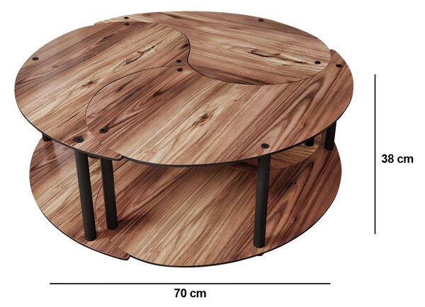 Set de 3 măsuțe de cafea Yanov (nuc). Promo -14%. 1153770
