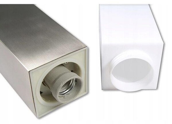 Lampa LED de exterior, inaltime 65 cm, unghi fascicul 360 grade, E27, argintiu