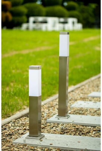 Lampa LED de exterior, inaltime 90 cm, unghi fascicul 360 grade, E27, argintiu