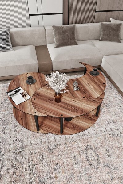 Set de 3 măsuțe de cafea Yanov (nuc). Promo -14%. 1153770