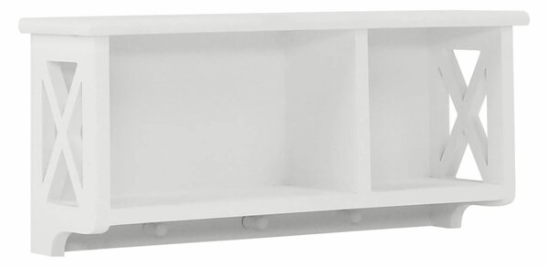 Raft RAFAELLO, alb, lemn, 55x17x25 cm