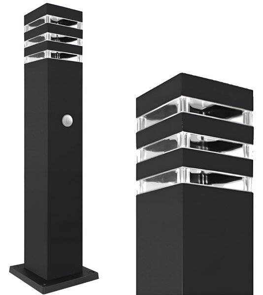 Lampa LED de exterior, inaltime 60 cm, unghi fascicul 360 grade, E27, negru