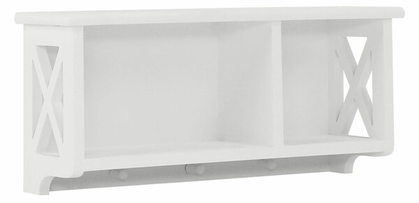 Raft RAFAELLO, alb, lemn, 55x17x25 cm