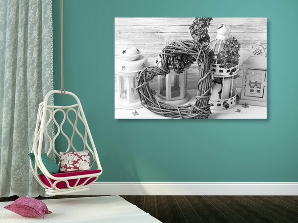 Tablou cu o atingere vintage în design alb-negru