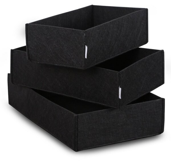Set organizator de birou din fetru (3 bucati) HMY-6271 Negru 32x21x7.5 cm