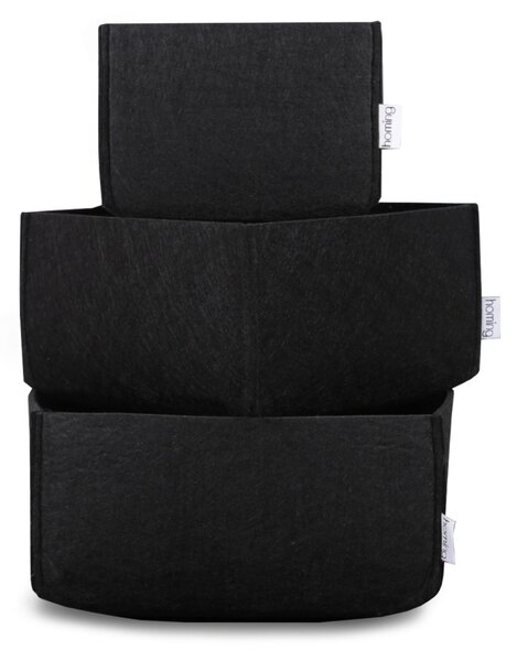 Set organizator de birou din fetru (3 bucati) HMY-6268 Negru 22.5x22.5x10 cm