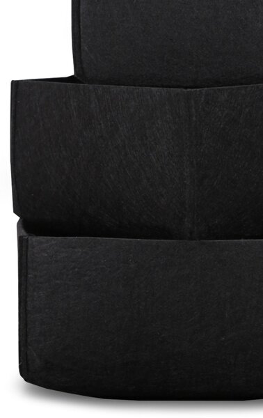 Set organizator de birou din fetru (3 bucati) HMY-6268 Negru 22.5x22.5x10 cm