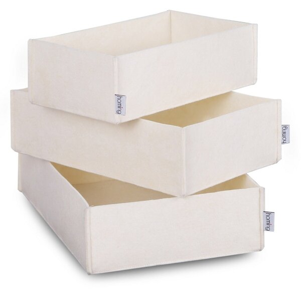 Set organizator de birou din fetru (3 bucati) HMY-6271 Crem 32x21x7.5 cm