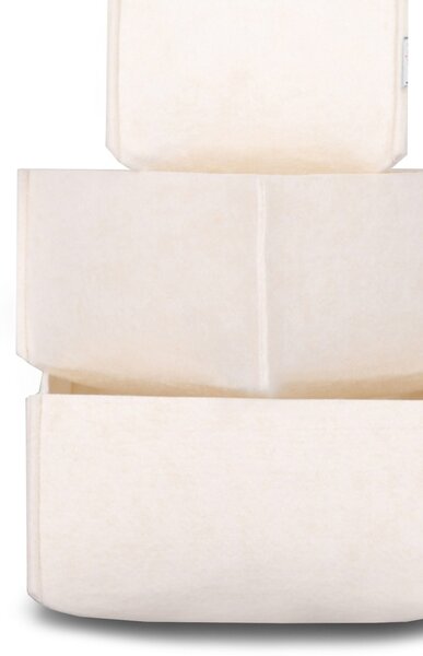 Set organizator de birou din fetru (3 bucati) HMY-6268 Crem 22.5x22.5x10 cm